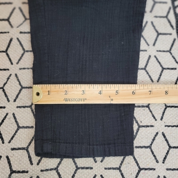 EILEEN FISHER 100% ORGANIC COTTON BLACK CREPE ANKLE PANTS, SZ SMALL - Picture 12 of 13